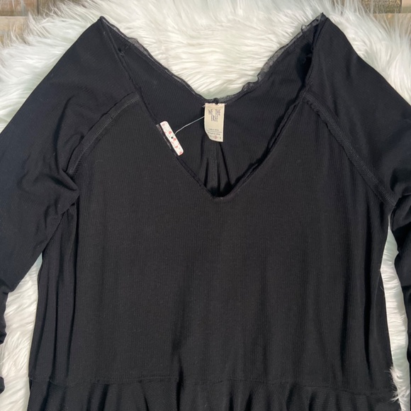 Rare! [We The Free ✵ People] Long Black Swing Tee + Tunic Top | Oversized Medium - Picture 8 of 15